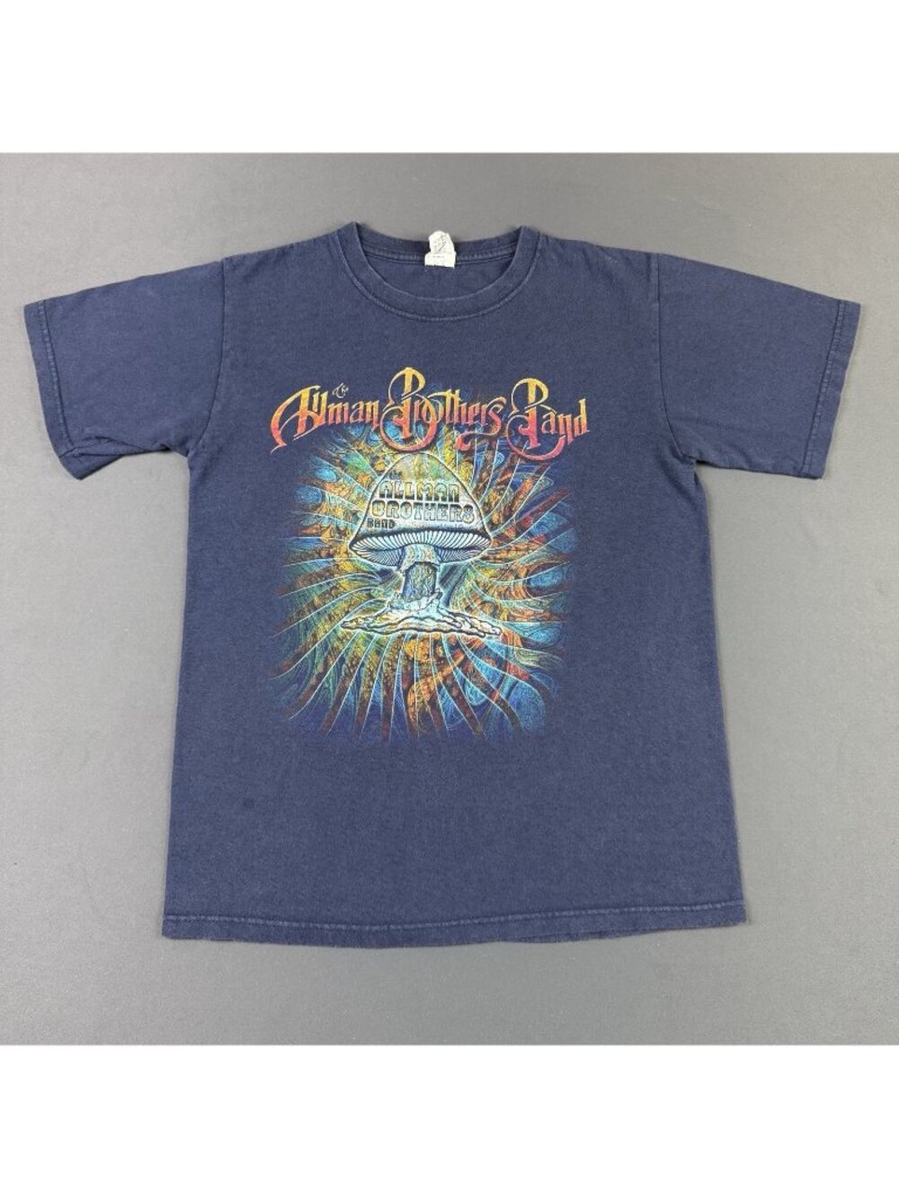 Rare Vintage Y2K Allman Brothers Band Mushroom Multicolor Art Music Fade Small T